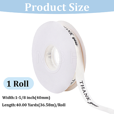 Polycotton Printed Black Word Thank You Ribbon OCOR-CY0004-94A-1