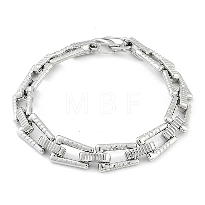 304 Stainless Steel Trapezoid Link Chain Bracelets for Women Men BJEW-F488-46P-1