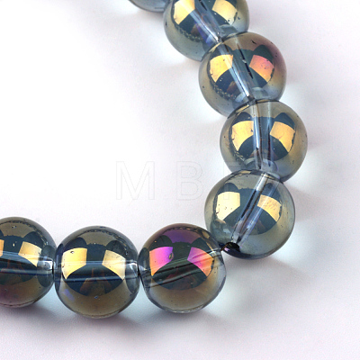 Electroplate Glass Beads Strands EGLA-Q062-8mm-A03-1