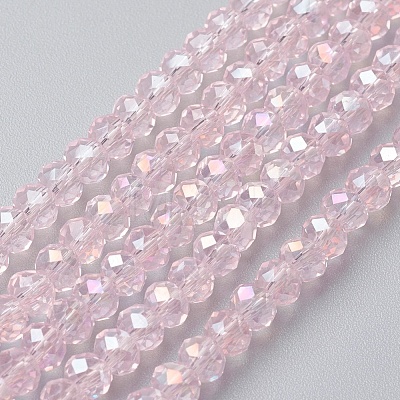 Electroplate Glass Beads Strands EGLA-F124-FR-B05-1