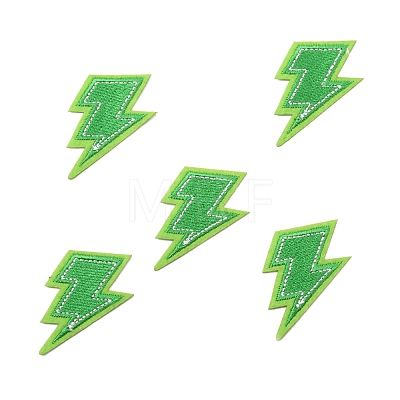 Lightning Bolt Polyester Computerized Embroidery Iron on Patches PATC-WH0001-78C-1