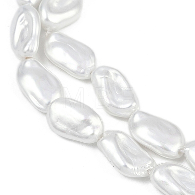 Electroplate Porcelain Imitation Pearl Beads Strands BSHE-Z009-01B-1