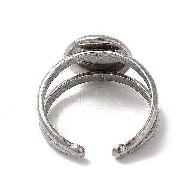 304 Stainless Steel Cuff Ring Settings STAS-E202-02B-P-1
