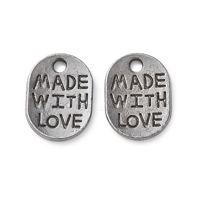 Tibetan Style Alloy Oval Charms LS-TIBEP-Q035-08B-NR-1