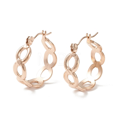 304 Stainless Steel Oval Link Chunky Hoop Earrings for Women EJEW-P197-06RG-1