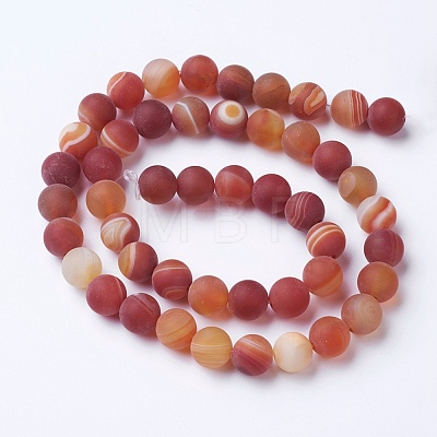 Natural Grade A Striped Agate/Banded Agate Beads Strands G-E478-03-6mm-1