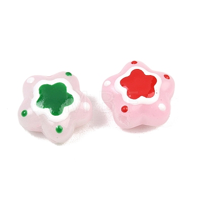 Painted Imitation Jade Glass Beads GL-CBA4370-07-1