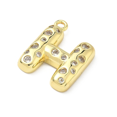 Brass Micro Pave Clear Cubic Zirconia Pendants KK-I476-02G-H-1