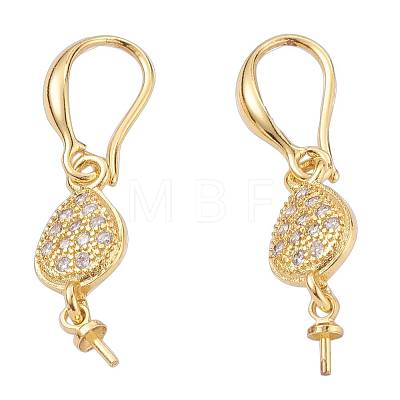 3 Pairs 3 Size Brass Micro Pave Clear Cubic Zirconia Earring Hooks KK-ZZ0001-04-1