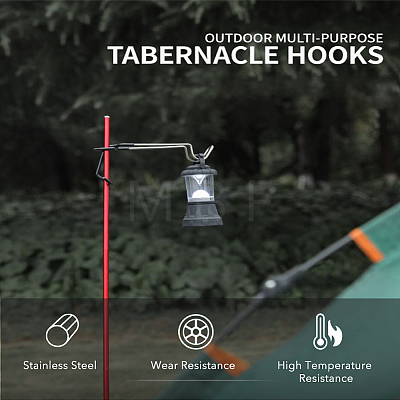 Stainless Steel Camping Lantern Hooks Hangers AJEW-WH0332-45-1