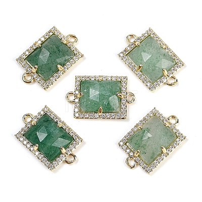 Natural Green Strawberry Quartz Faceted Rectangle Links G-I375-07G-06-1