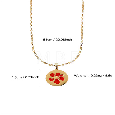 304 Stainless Steel Enamel Red Pendant Necklaces for Women WGB0580-02-1