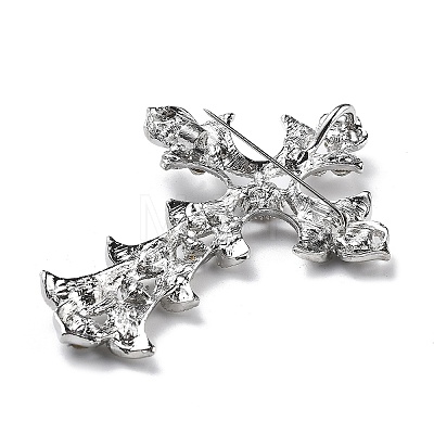 Cross Alloy Rhinestone Brooch Pins JEWB-Z034-06P-01-1