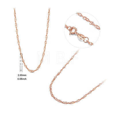 SHEGRACE 925 Sterling Silver Chain Necklaces JN737B-1