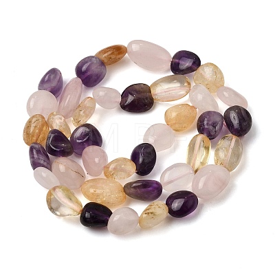 Natural Amethyst & Heated Citrine & Rose Quartz Beads Strands GG-CBA76A0-01-1