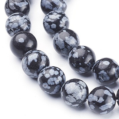 Natural Snowflake Obsidian Beads Strands GSR009-1