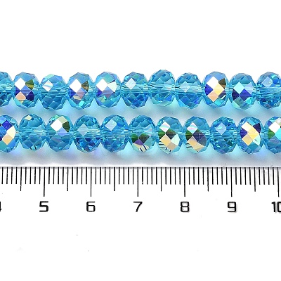 AB Color Plated Transparent Electroplate Beads Strands X-EGLA-H104-06H-1