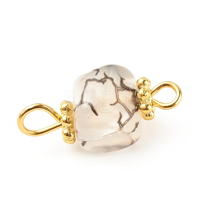 Natural Agate Connector Charms PALLOY-JF01587-04-1