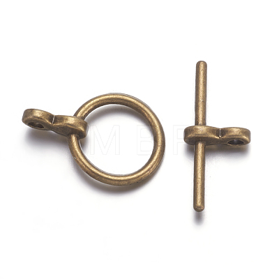 Tibetan Style Toggle Clasps TIBE-A001-25AB-NF-1