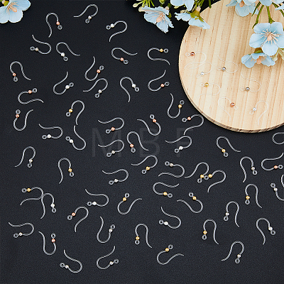 80Pcs 4 Colors Eco-Friendly Plastic Earring Hooks STAS-FH0002-15-1