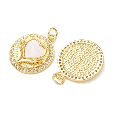 Brass Micro Pave Clear Cubic Zirconia Pendants KK-CBADE12-02D-G-1