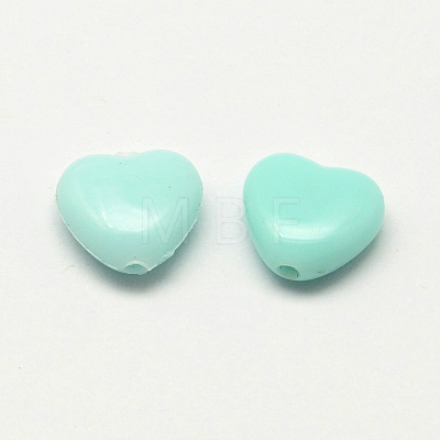 Opaque Acrylic Heart Beads SACR-Q100-M039-1