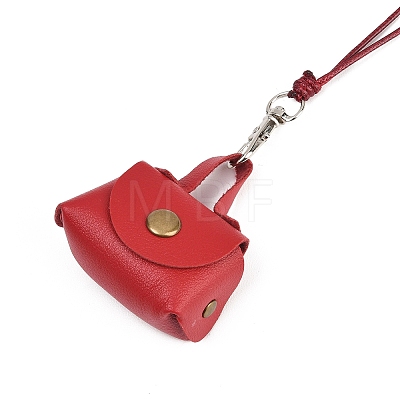 Mini PU Leather Headphone Bag Hanging Neck Pouches NJEW-G198-01C-1