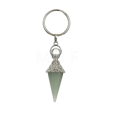 Cone Pendulum Natural & Synthetic Mixed Gemstone Keychain KEYC-TA00017-1