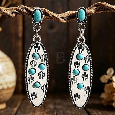 Alloy Resin Stud Dangle Earrings WGDAB08-01-1