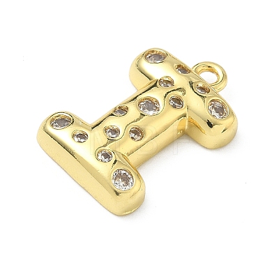 Brass Micro Pave Clear Cubic Zirconia Pendants KK-I476-02G-I-1