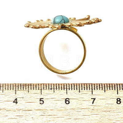 Synthetic Turquoise Finger Rings RJEW-G339-03G-01-1