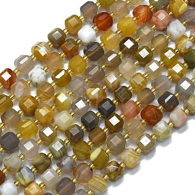 Natural Yellow Botswana Agate Beads Strands G-K389-A23-01-1