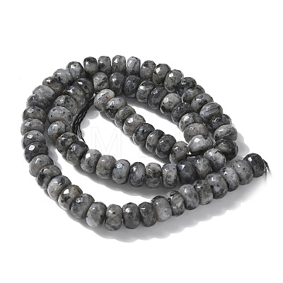 Faceted Natural Labradorite Rondelle Beads Strands X-G-K090-02-1