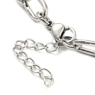304 Stainless Steel Paperclip Chain Bracelets BJEW-M308-01P-1