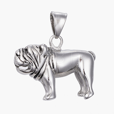 304 Stainless Steel Puppy Pendants X-STAS-K123-18AS-1