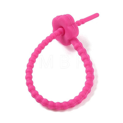 Flower Shape Silicone Cable Zip Ties AJEW-C034-01G-1