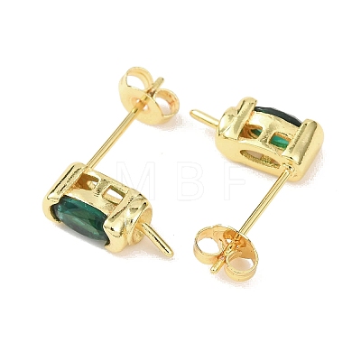 Brass Micro Pave Cubic Zirconia Earring Findings KK-D226-10G-03-1