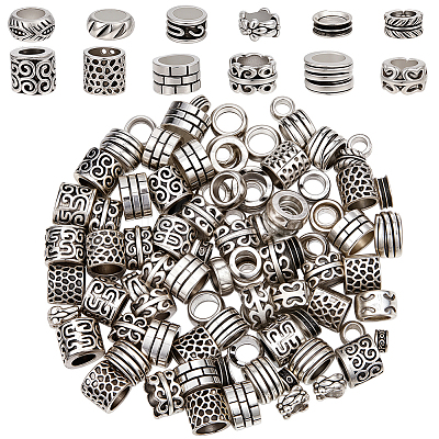 120Pcs 12 Styles Tibetan Style Zinc Alloy Beads FIND-SP0005-87-1