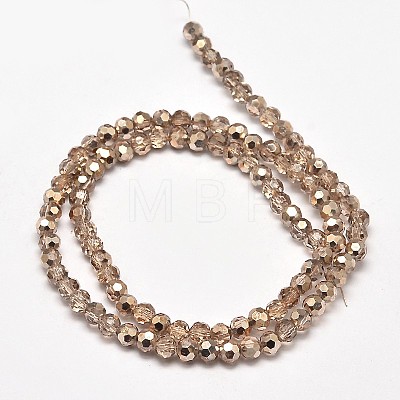 Faceted Round Transparent Painted Glass Bead Strands X-DGLA-J001-A01-1