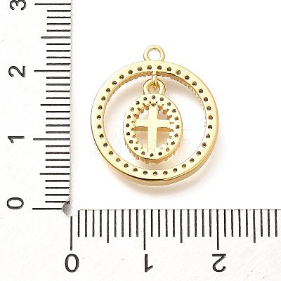 Brass Micro Pave Cubic Zirconia Pendants KK-G519-07G-04-1