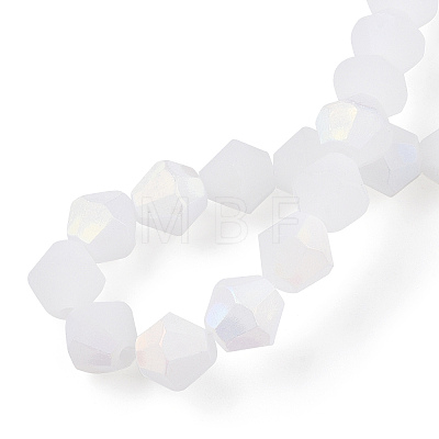 Imitation Jade Bicone Frosted Glass Bead Strands LS-EGLA-A039-J6mm-MB06-1