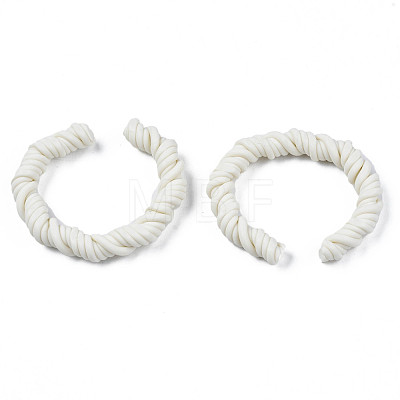 Polymer Clay Twist Rope Open Ring CLAY-N010-031-01-1
