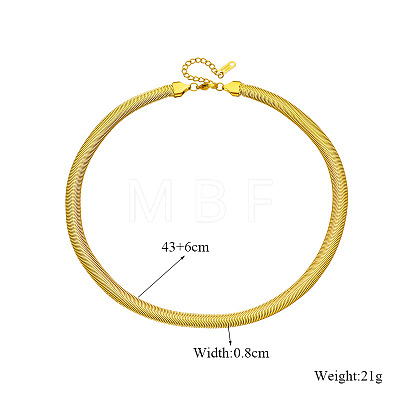 8MM 304 Stainless Steel Flat Snake Chain Necklaces WGEA08E-01-1