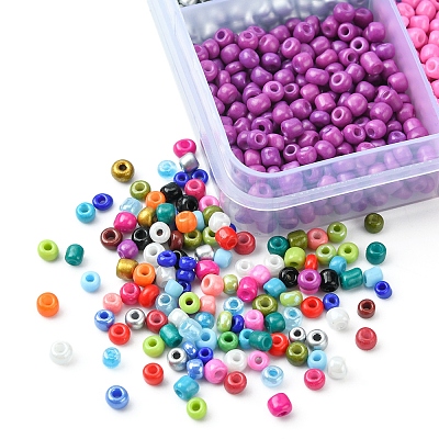 288G 24 Colors 8/0 Baking Paint Glass Seed Beads SEED-FS0001-10-1