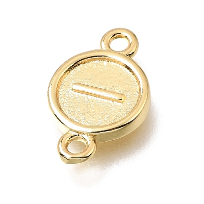 Brass Disc with Initial Links Connector Charms KK-E802-36G-I-1