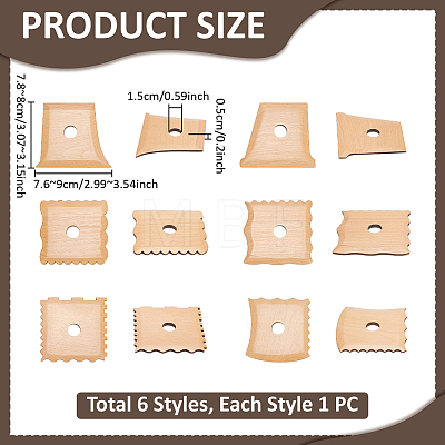 6Pcs Wooden Pottery Foot Shaper Tools DIY-UN0008-61-1