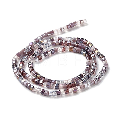 Gradient Color Electroplate Glass Bead Strands X-GLAA-E042-05-B10-1