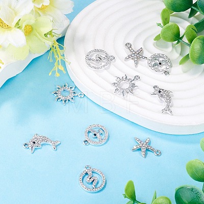 10Pcs 5 Styles Alloy Pendants FIND-TADJ0001-26A-1