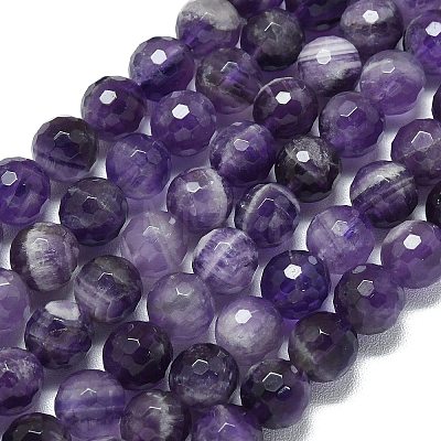 Natural Chevron Amethyst Beads Strands G-B165-A09-8mm-1