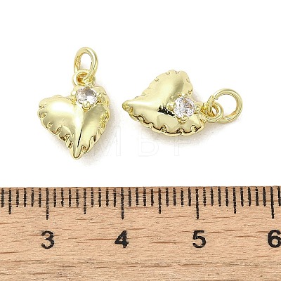 Rack Plating Brass Micro Pave Clear Cubic Zirconia Charms KK-G487-03G-1